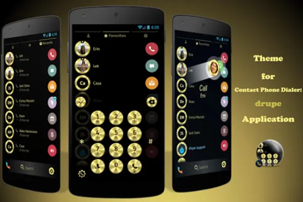 Theme Dialer Metal Gold android App screenshot 5